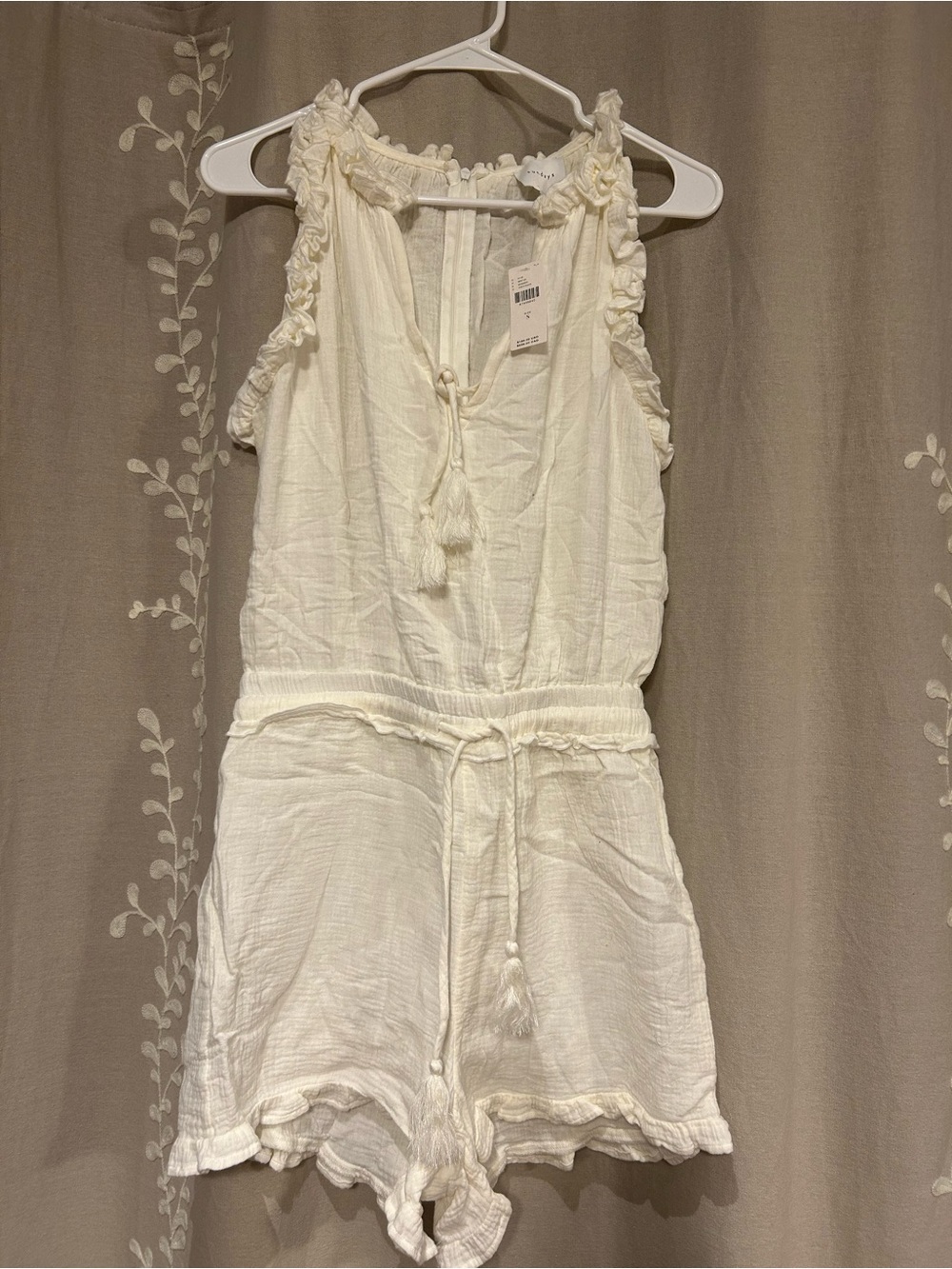sundays Cream Gauze Tie-Front Romper